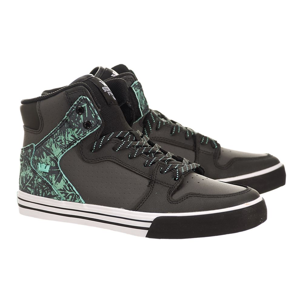 Baskets Montantes Supra Vaider Noir Vert Shadow/Mint-White Homme | ZKT-87317997